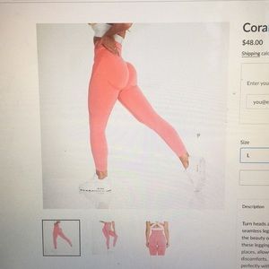 NVGTN coral leggings